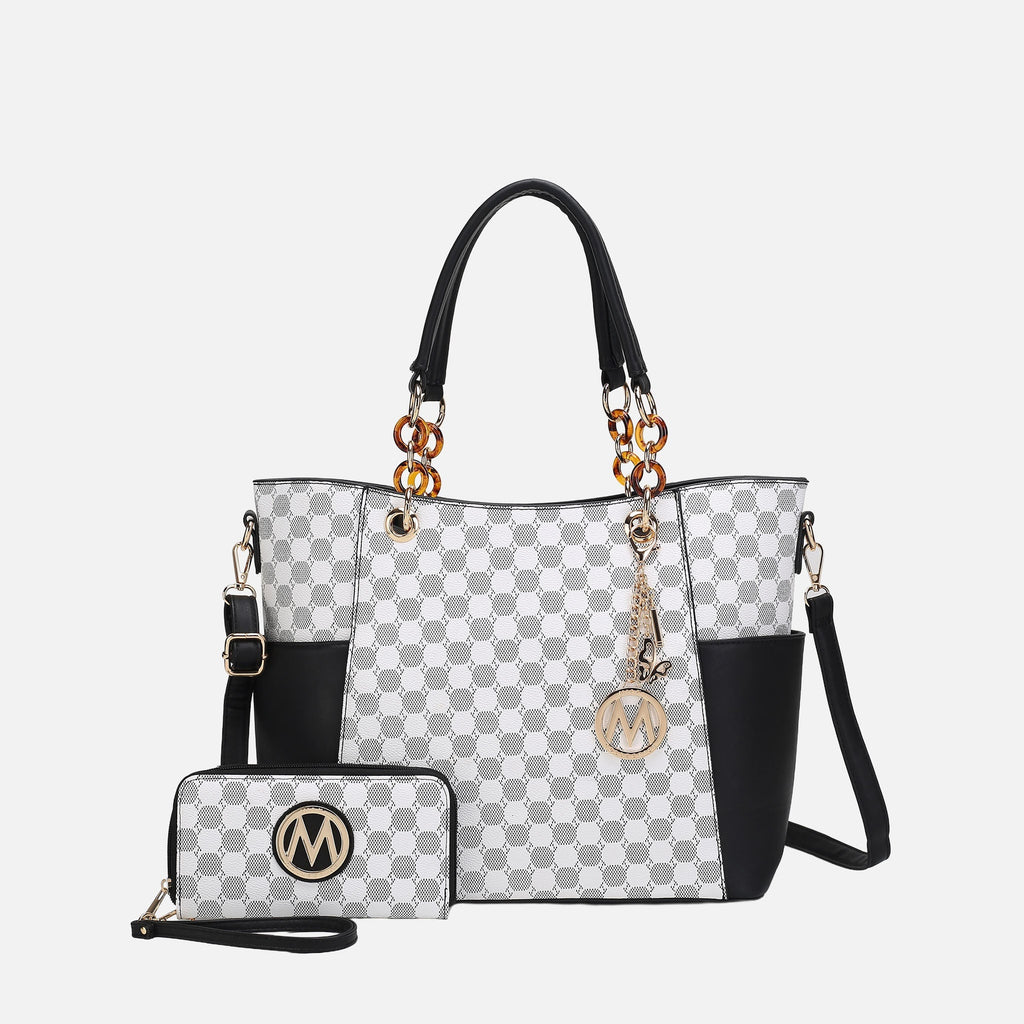 Mkf Collection by Mia K. - Merlina Tote Bag and Wallet Set