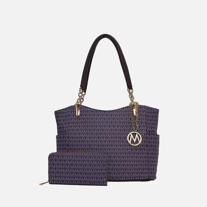 MKF Collection by Mia K. - Savannah Signature Tote Bag and Wallet Set