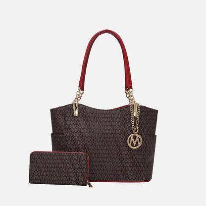MKF Collection by Mia K. - Savannah Signature Tote Bag and Wallet Set