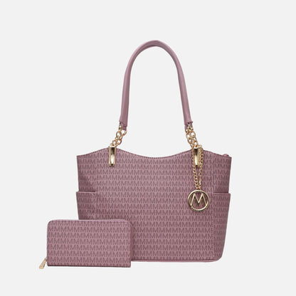 Mkf Collection by Mia K. - Savannah Signature Tote Bag and Wallet Set