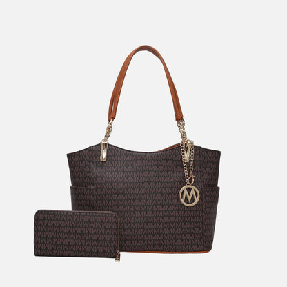 Mkf Collection by Mia K. - Savannah Signature Tote Bag and Wallet Set