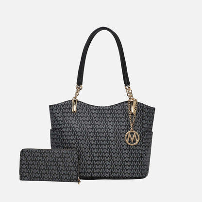 Mkf Collection by Mia K. - Savannah Signature Tote Bag and Wallet Set