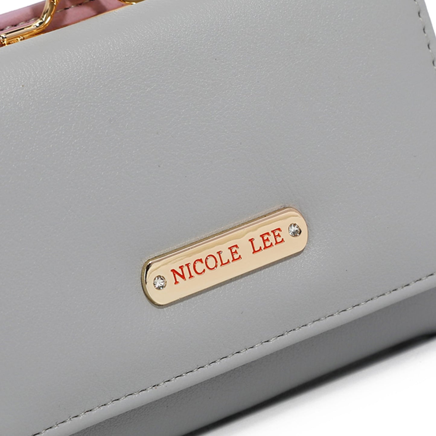 Nicole Lee USA Vegan Leather Trifold Wallet in Gray - us.meeeshop