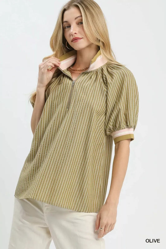 umgee botanical print Umgee Botanical Print Blouse OLIVE (top) - shop at us.meeeshop