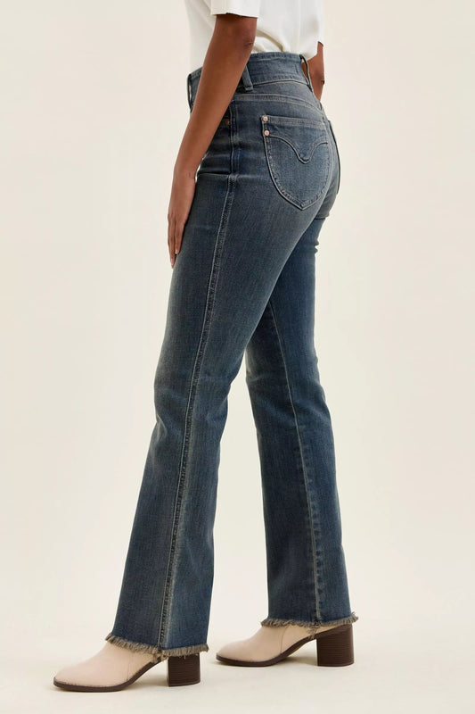 judy blue high Judy Blue High Waist Double Button Frayed Hem Jeans view 2 (bottom) - shop at us.meeeshop