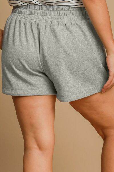 Umgee Drawstring Sweatshorts with Pockets Plus Size - us.meeeshop