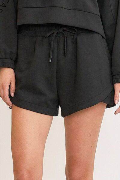 Umgee Drawstring Sweatshorts with Pockets Plus Size - us.meeeshop