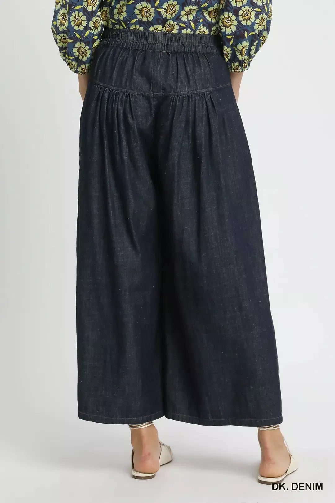 umgee stone washed Umgee Stone Washed Wide-leg Button-front Culottes view 3 (piece) - shop at us.meeeshop