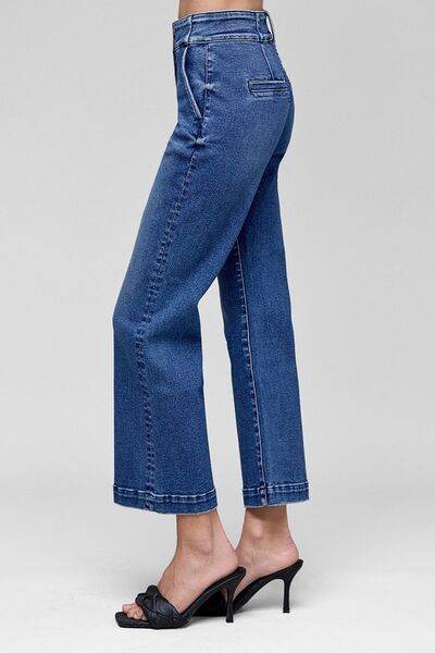 RISEN Tummy Control High Rise Crop Jeans - us.meeeshop