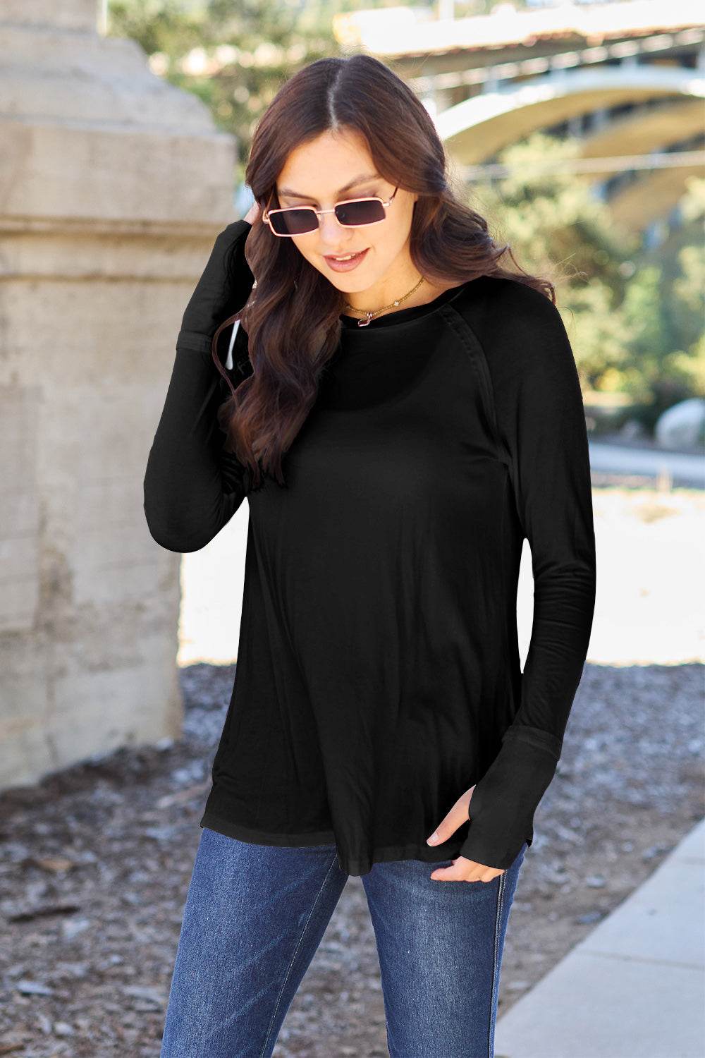 Round Neck Long Sleeve T-Shirt - us.meeeshop