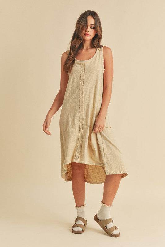 Aemi + Co High-Low Hem Scoop Neck Midi Tank Dress - us.meeeshop