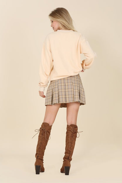 Lilou Plaid pleated mini skirt | us.meeeshop