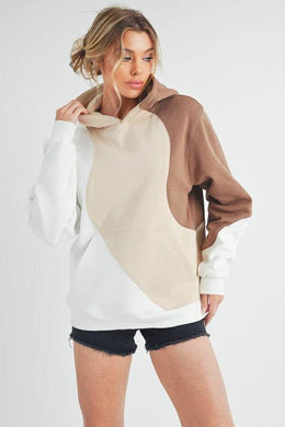 Aemi + Co Color Block Hoodie with Kangaroo Pocket