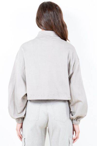 American Bazi Drawstring Hem Cargo Pocket Cropped Worker Jacket - us.meeeshop