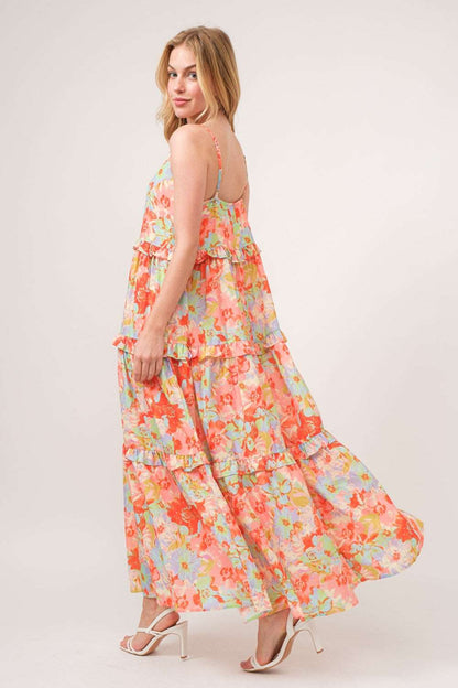 And The Why Floral Ruffled Tiered Maxi Cami Dress | us.meeeshop