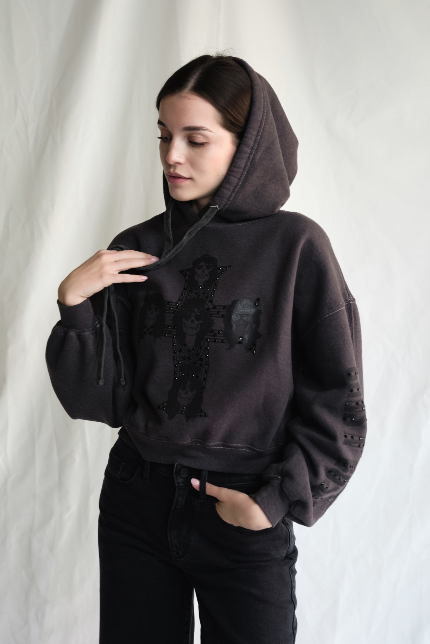 guns roses studded Guns N Roses Studded Hoodie view 4 (layer) - shop at us.meeeshop