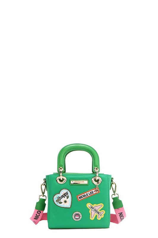 Nicole Lee USA Color Patch Handbag with Top Handle - us.meeeshop