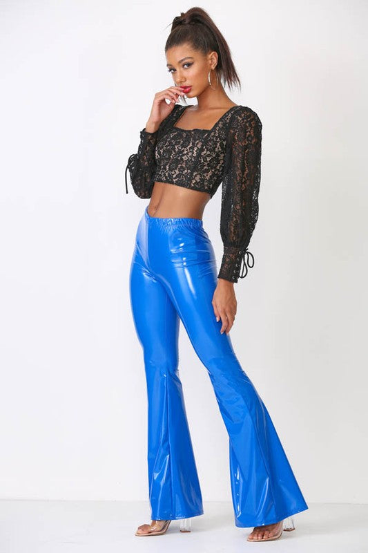 latex full length Latex Full Length Flare Pants view 4 (bottom) - shop at us.meeeshop