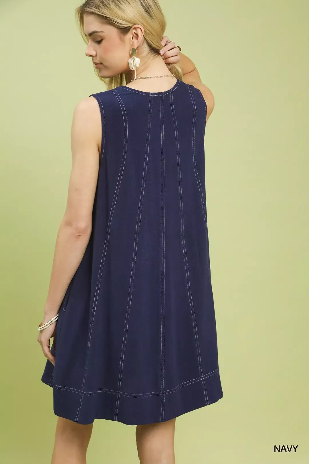 umgee linen sleeveless Umgee Linen Sleeveless Swing Dress view 3 (dress) - shop at us.meeeshop
