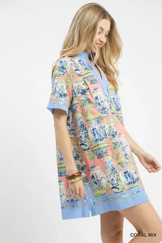 Umgee Mix Abstract Print Mini Dress (women's dresses) view 2 - shop at us.meeeshop