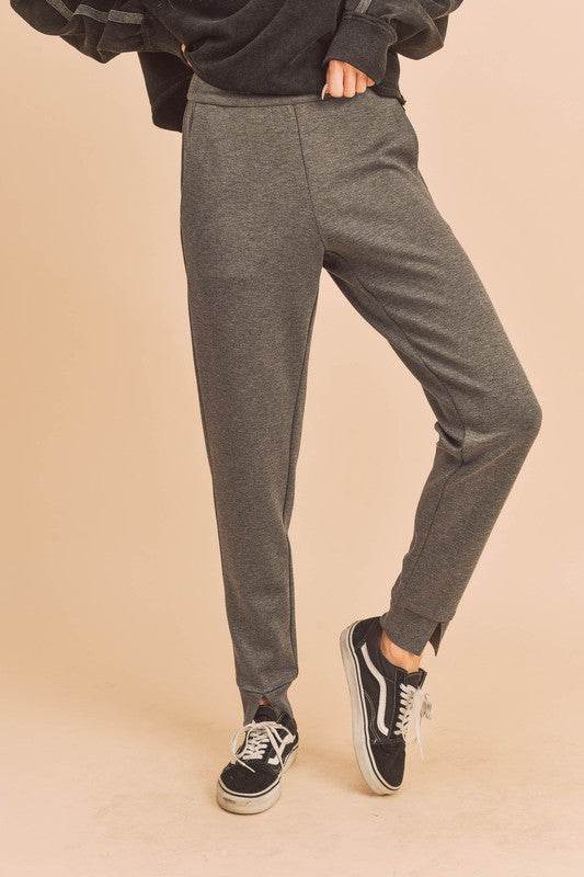 Aemi + Co Elastic Waist Joggers with Pockets - us.meeeshop