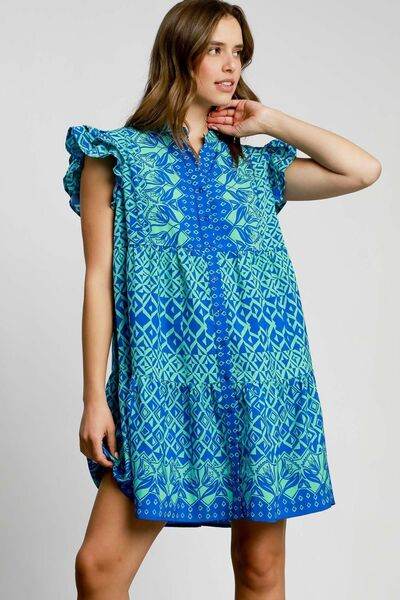 Umgee Mixed Print Mini Dress Plus Size - us.meeeshop