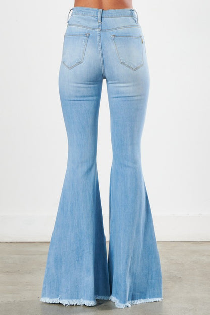 Vibrant MiU Distressed Flare Jeans | us.meeeshop