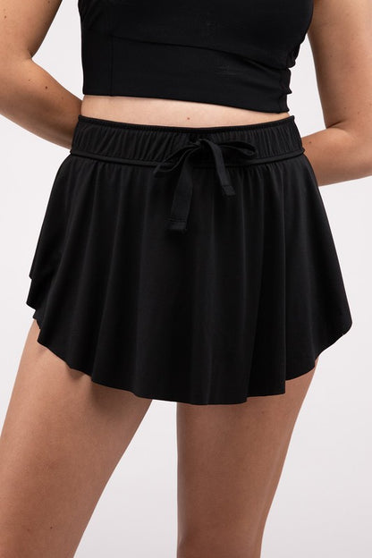 ZENANA Ruffle Hem Tennis Skirt with Hidden Inner Pockets | us.meeeshop