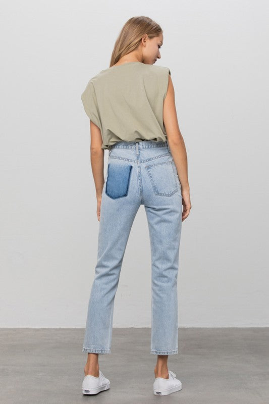 High Waist Ripped Tapered Jeans | view 8 | Denim Lab USA | us.meeeshop