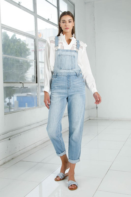 Pocket Detail Denim Overall Jumpsuit us.meeeshop -  Jumpsuits & Rompers