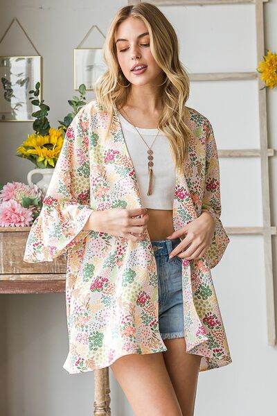 Heimish Full Size Multi Color Floral Open Cardigan Plus Size - us.meeeshop