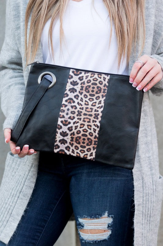 leopard dual tone Leopard Dual Tone Clutch Black/Leopard (piece) - shop at us.meeeshop