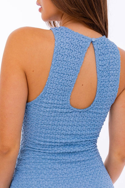 LE LIS Textured Fabric Laser Dress | us.meeeshop