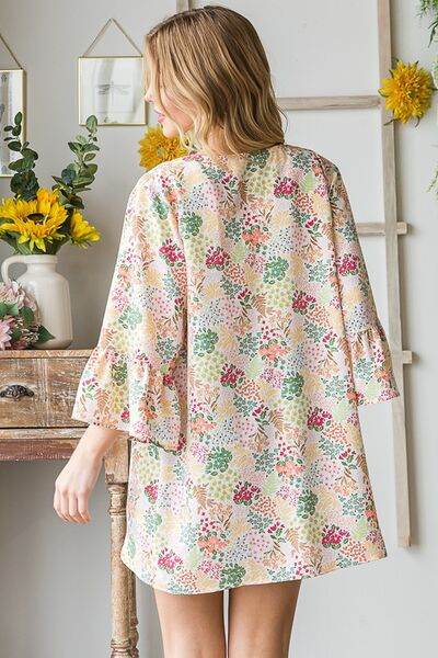 Heimish Full Size Multi Color Floral Open Cardigan Plus Size - us.meeeshop