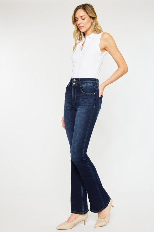 KanCan High Rise Wide Waistband Skinny Bootcut Jeans | us.meeeshop