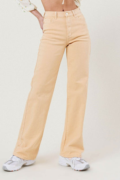 Vibrant MIU High Waisted Wide Cut Straight Leg Jeans | us.meeeshop