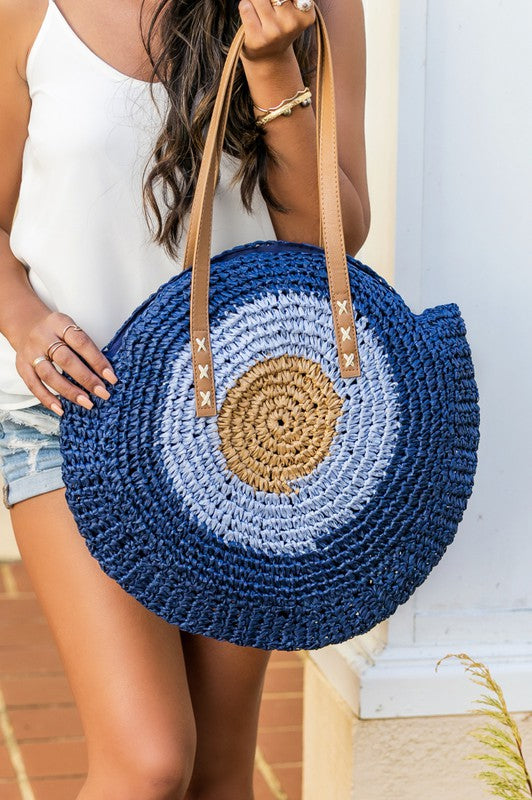Straw Circle Tote us.meeeshop -  Handbags