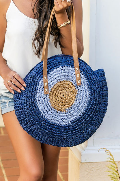 Straw Circle Tote us.meeeshop -  Handbags
