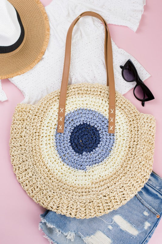 Straw Circle Tote us.meeeshop -  Handbags