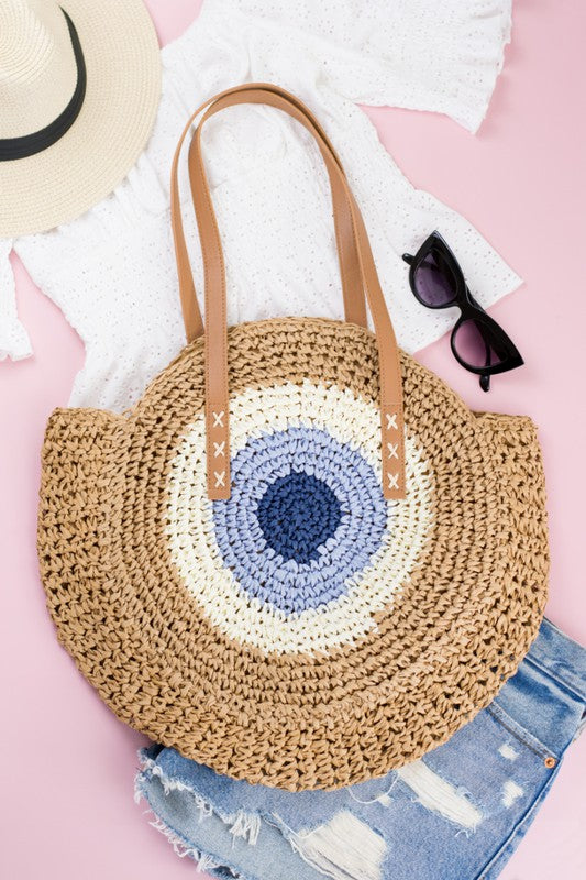 Straw Circle Tote us.meeeshop -  Handbags