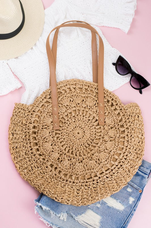Straw Circle Tote us.meeeshop -  Handbags