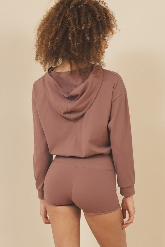cropped hoodie brushed Cropped Hoodie Brushed Nylon view 2 (layer) - shop at us.meeeshop