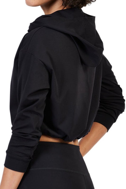 Cropped Hoodie Brushed Nylon | view 4 | Alamae Apparel | us.meeeshop