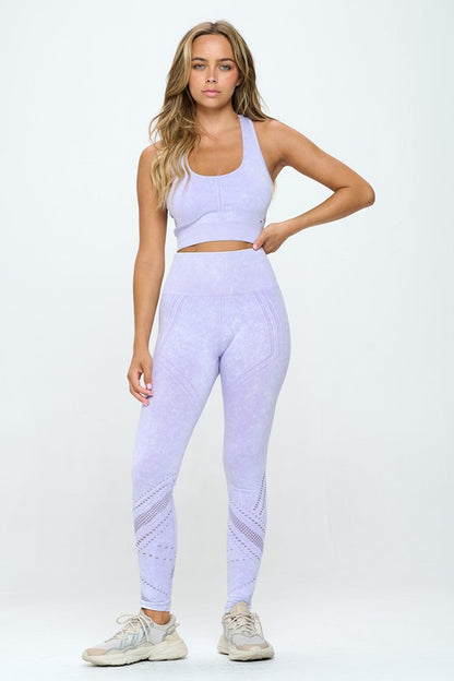 Seamless Two Piece Yoga mineral washed active set | us.meeeshop