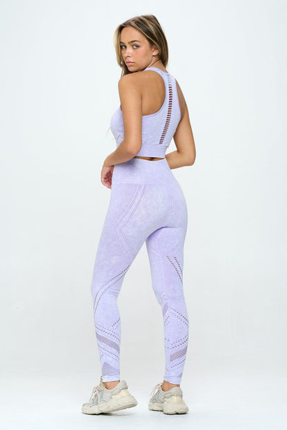 Seamless Two Piece Yoga mineral washed active set | us.meeeshop