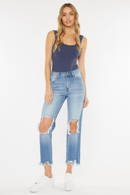 KanCan High Rise Chewed Up Mom Jeans | us.meeeshop