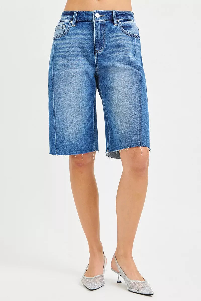 risen raw hem Risen Raw Hem Slouchy Seamed Jorts view 6 (piece) - shop at us.meeeshop