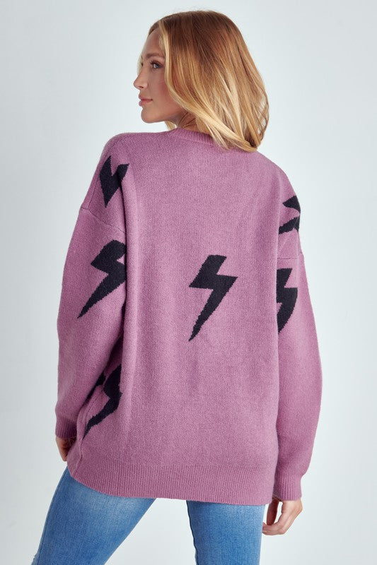 Bolt Long Sleeve Crew Neck Sweater | view 12 | Jade by Jane | us.meeeshop