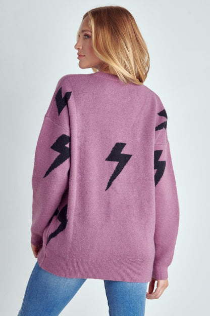 Bolt Long Sleeve Crew Neck Sweater | view 12 | Jade by Jane | us.meeeshop