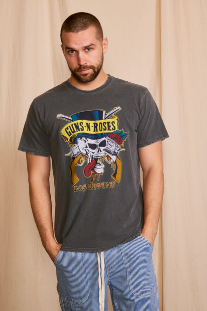 guns roses los Guns N Roses Los Angeles Top Hat Skull Men's Tee view 4 (top) - shop at us.meeeshop